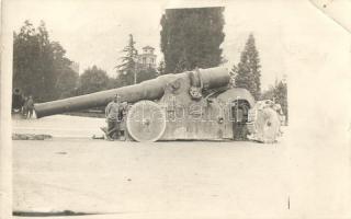 Osztrák-magyar 28 cm ágyú vontatón / WWI K.u.K. military, 28 cm cannon on tow truck, photo (EK)