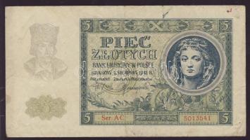 Lengyelország/német megszállás 1941. 5Zl T:II-/III+