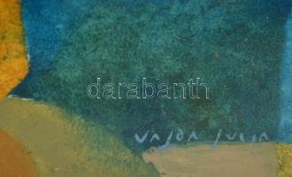 Vajda jelzéssel: Szeretkezők. Tempera, papír, üvegezett keretben,  24×14 cm