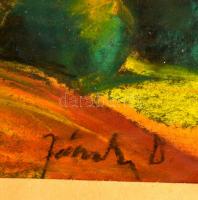 Jándi jelzéssel: Napos domboldal. Pasztell, papír, üvegezett keretben, 31×40 cm