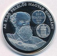 DN A magyar pénz krónikája - Az első felelős magyar kormány Ag emlékérem (20g/0.999/38mm) T:PP felületi karc