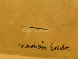 Vadász jelzéssel: Város részlet. Tus, papír, üvegezett keretben, 23×32 cm