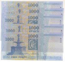 2011. 1000Ft "DC" (5x) sorszámkövetők T:I