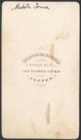 cca 1862 Medetz Irma feliratozott fényképe vizitkártya méretben, Borsos és Doctor pesti műterméből, ...