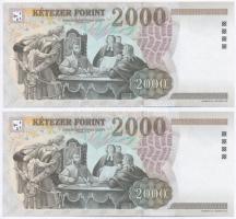 2005. 2000Ft "CB" (2x) sorszámkövetők T:I