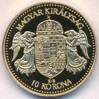 DN "Magyar aranypénzek utánveretben - Ferenc József 10 korona 1910" aranyozott Ag emlékére...