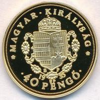DN "Magyar aranypénzek utánveretben - Rákóczi Ferenc jubileumi 40 pengő 1935" aranyozott A...