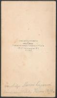 cca 1862 Verebélyi Marzsó Lajosné, szül. kézdiszentléleki Kozma Etelka vizitkártya méretű portréja, ...
