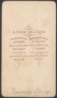 1865 Szurmay József feliratozott fényképe vizitkártya méretben, Christ és Fajth pesti műterméből, 10...