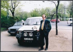 Palotás János (1955- ) üzletember, politikus, fotó, hátulján feliratozva, 12,5×18 cm