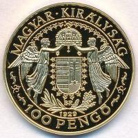 DN "Magyar aranypénzek utánveretben - Szent László jubileumi 100 pengő" aranyozott Ag emlé...