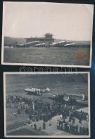 cca 1935 Budaörsi repülőtér, Szentkirályi Dezső feliratú repülőgép, 2 db vintage fotó, 8x10,5 cm