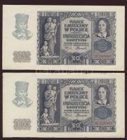 Lengyelország/német megszállás 1940. 20Zl (10x) egymásutáni sorszámokkal T:I,I-,II (kevés)