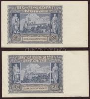 Lengyelország/német megszállás 1940. 20Zl (10x) egymásutáni sorszámokkal T:I,I-,II (kevés)