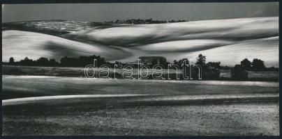 cca 1977 Gebhardt György (1910-1993): Mezőgazdasági táj, 2 db vintage fotóművészeti alkotás, az egyi...