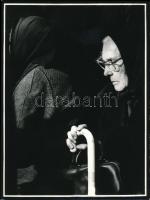 cca 1983 Vincze János (1922-1998): Múló idő, 2 db vintage fotóművészeti alkotás, az egyik pecséttel ...