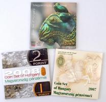 2007. 1Ft-100Ft (8xklf) forgalmi sor, benne "Berán Lajos és a pengő" Ag emlékérem (10g/0.9...