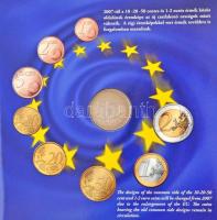 2007. 1Ft-100Ft (8xklf) forgalmi sor, benne "Berán Lajos és a pengő" Ag emlékérem (10g/0.9...