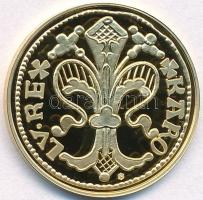 DN "Magyar aranypénzek utánveretben - Károly Róbert aranyforint" aranyozott Ag emlékérem t...