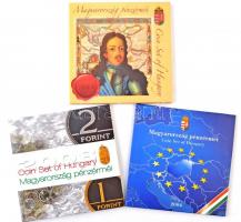 2004. 1Ft-100Ft (7xklf) forgalmi sor dísztokban, valamint 2004. 50Ft Cu-Ni "Magyarország az Eur...