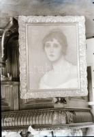 cca 1930 Rippl Rónai József öt festményéről készült 7 db vintage negatív Kerny István (1879-1963) hagyatékából, 6x6 cm és 6x9 cm