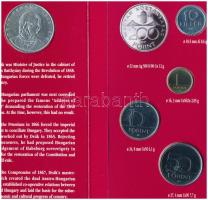 1994. 10f-200Ft (11xklf) forgalmi sor dísztokban, közte 1994. 200Ft Ag "Deák", "Magya...