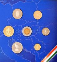 2004. 1Ft-100Ft (7xklf) forgalmi sor dísztokban, valamint 2004. 50Ft Cu-Ni "Magyarország az Eur...