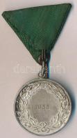 1933. Lövész fém díjérem szalagon, "ARKANZAS BPEST" gyártói jelzéssel T:2 kis patina