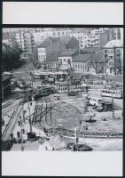 cca 1970 Budapest, Moszkva téri átépítés, 2 db vintage negatív mai nagyítása, 25x18 cm