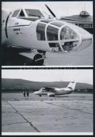 cca 1968 Budapest, budaörsi reptér, légifotókat készítő repülőgép, 3 db vintage negatívról készült mai nagyítás, 13x18 cm