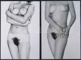 cca 1972 Frizurák kavalkádja, 13 db szolidan erotikus vintage negatívról készült mai nagyítás, 15x10...