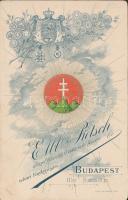 cca 1896 Idős hölgy portréja, keményhátú fotó Ell és Pietsch budapesti műterméből, millenniumi hátla...