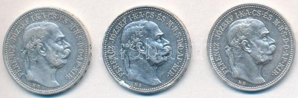 1912KB 1K Ag "Ferenc József" + 1914KB 1K Ag "Ferenc József" + 1915KB 1K Ag "...