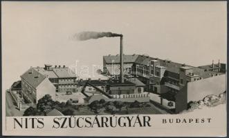 Nits Szűcsárugyár, Budapest, reklámlap, 10,5×17 cm
