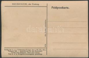1916 Hrubieszów, postavonat az orosz fronton, fotólap, feliratozva, 9×14 cm