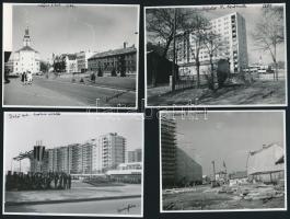 cca 1980 Kecskeméti városképek, 13 db feliratozott, vintage fotó Vincze János (1922-1998) kecskeméti fotóművész hagyatékából, 8,5x12 cm