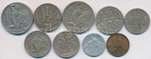 Csehszlovákia 1921. 20h Cu-Ni + 1922. 50h Cu-Ni + 1923. 1K Cu-Ni + 1924. 1K Cu-Ni + 1933. 25h Cu-Ni ...
