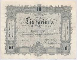 1848. 10Ft Kossuth bankó T:III szakadás, szép papír