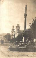 1925 Rozsnyó, Roznava; tér a Szentháromság szoborral / square with monument, photo