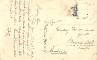 1925 Rozsnyó, Roznava; tér a Szentháromság szoborral / square with monument, photo