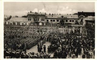 1938 Beregszász, Berehove; bevonulás, drogéria / entry of the Hungarian troops, drug store, 'Beregszász visszatért' So. Stpl. (EK)