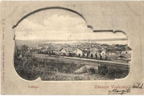 Verőce, látkép, vasútállomás, Blau Márton kiadása, Art Nouveau (Rb)