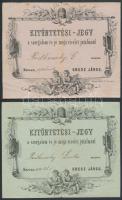 1878 Kassa, két kitüntetési jegy szorgalom miatt. Kitöltött