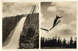 3 db RÉGI síelős motívumlap / 3 pre-1945 motive cards about skiing