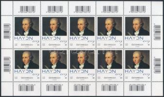 Joseph Haydn mini sheet, Joseph Haydn kisív