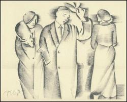 Molnár C. Pál (1894-1981): Üdvözlés. Kis szériás ofszet, 30×21 cm