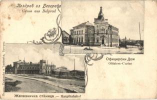 Belgrade, Offiziers Casino, Hauptbahnhof / officers casino, railway station, Art Nouveau (fl)