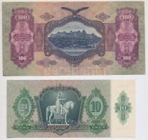 1930. 100P + 1936. 10P mindkettőn csillagos sorozatszám T:II-III szép papír