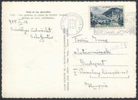 1955 Sebes Gusztáv, az Aranycsapat szövetségi kapitánya által hazaküldött képeslap