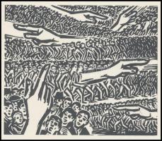 Frans Masereel (1889-1972): Útmutatás. Fametszet, papír, jelzett a fametszeten, 11×13 cm